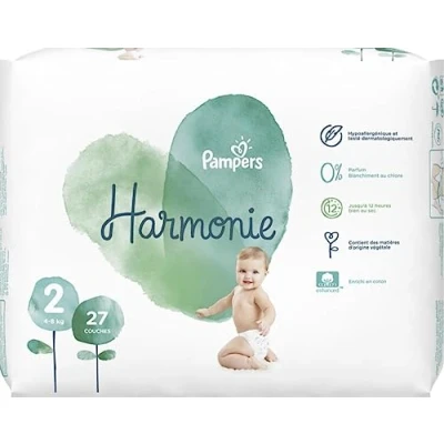 Image of Pampers Harmony Diapers Size 2, for Babies 4 8 kg 27 Pieces