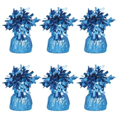 Image of Foil Helium Balloon Weights Pack of 6 Durable &amp; Colourful Light Blue for Birthdays Parties, Events Celebrations Perfect Weight Holders