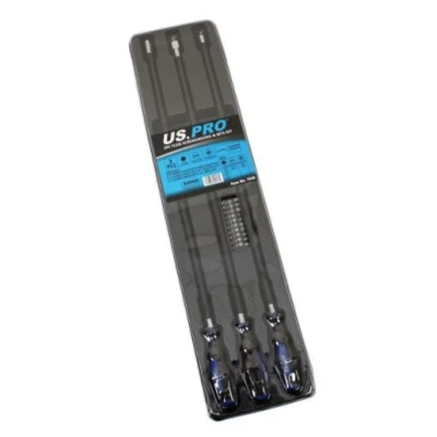 Image of US PRO Tools 3pc Flexi Flexible Screwdrivers &amp; Bit Set 1649