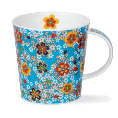 Image of Dunoon Lomond Fine Bone China Mug Design Kyushu with Gold Detailing (Light Blue)