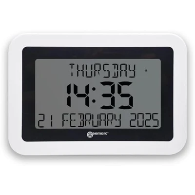 Image of Geemarc Dementia Clock The Easy to read &amp; Self setting Viso10V2 Ideal for Seniors and People Living with Alzheimer&#039;s Battery Operated No Backlight UK Version