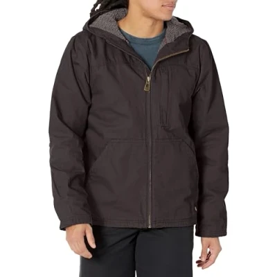 Image of Dickies, Men&#039;s, SHERPA LINED HOODED DUCK JACKET, RINSED BLACK, XL