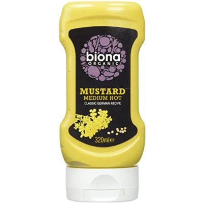 Image of BIONA Organic Mustard Medium Hot Classic German 300ml (PACK OF 3)