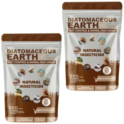 Image of Diatomaceous Earth Powder Duster Pest Control Natural Insecticide Bed Bug Killer, Mites Flea &amp; Tick, Ant Crawling Insect Solution Non Toxic DE Feed Grade (2 x 5Kg = 10Kg)