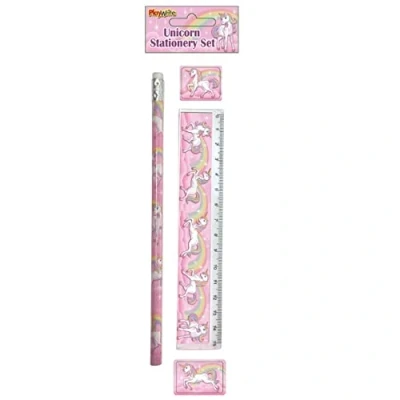 Image of The Home Fusion Company 4 Pc Stationery Sets Football Unicorn Pirate Animals &amp; More Great Party Bag Gift