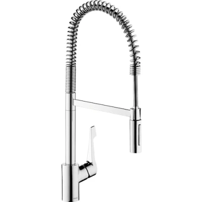 Image of hansgrohe Cento kitchen tap, 2 sprays, sink tap with spout height 187 mm, mixer swivel spout, chrome, 14806000