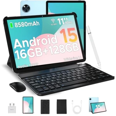 Image of DOOGEE U11 2025 Newest Tablet 11&#039;&#039; Android 15 16GB+128GB/2TB TF Octa Core, 90Hz Display, 8580mAh, Netflix 1080P Tablet, Bluetooth 5.0+5G WiFi with Pen, Keyboard, Mouse&amp;Case Blue