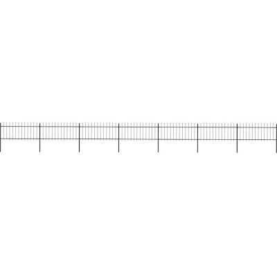 Image of vidaXL Garden Fence with Spear Top Steel 11.9x0.8 m Black