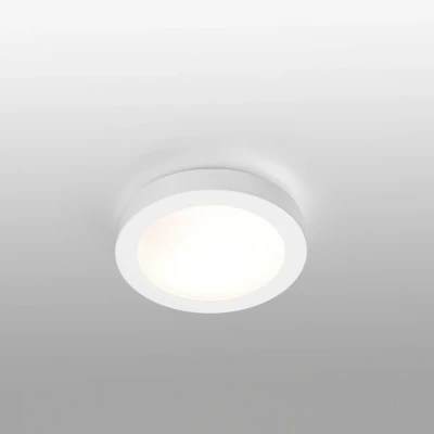 Image of Logos 1 Light Small Round Bathroom Flush Ceiling White IP44, E27