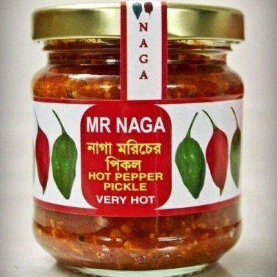 Image of Naga Hot Chilli Pepper Pickle Sauce 190 Grams, Ghost Sauce, Mr Pickle, Recipe, Securely Packed, Manufactured in the UK