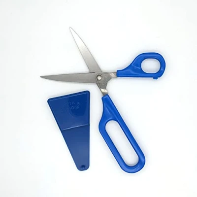 Image of PETA Easi Grip Right Handed Self Opening Long Loop Scissors, 75mm Pointed Stainless Steel Blade with Spring to reopen, Ergonomic Grip, Ideal for Adults Weak Poor Hand Control, or Tremor.