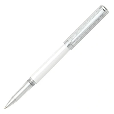 Image of Sheaffer Intensity Engraved Spiral Cap Chrome Plate Trim Rollerball Pen White Barrel