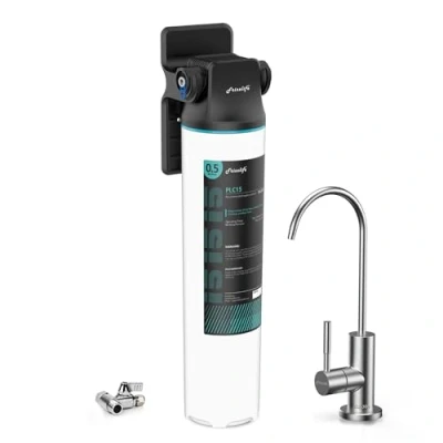 Image of Frizzlife SW15F Under Sink Water Filter System with Brushed Nickel Faucet, NSF/ANSI 53&amp;42 Certified, Reduces 99.99% Lead, Chlorine, Bad Taste &amp; Odor, 16K Gallons High Capacity, 0.5 Micron, USA Tech