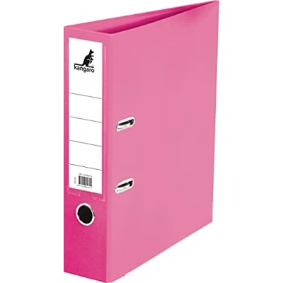 Image of Kangaro Polypropylene Plastic Folder 7.5 cm Spine Width DIN A4 Colour Pink (Ring Binder, Lever Arch Folder, Letter Folder)