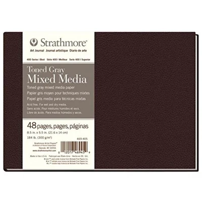 Image of Strathmore Paper Hardbound Toned Gray Mixed Media Art Journal, 8.5&quot;x5.5&quot;