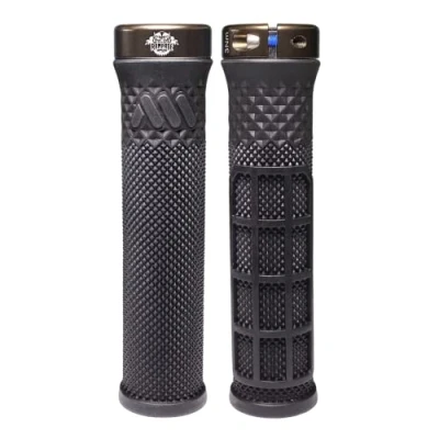 Image of All Mountain Style AMS Cero Grips Lock on dual pattern, density, under 100 grams grips, Red Bull Rampage Black