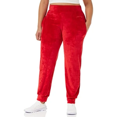 Image of KENDALL &amp; KYLIE Women&#039;s K&amp;K W VEROUR HIGH Rise Jogger KKW3711721 Pants, Bloody RED, XL