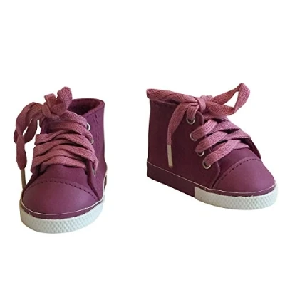 Image of The New York Doll Collection Mauve Suede Sneakers Trainers fits 18 Inch / 46 cm for Fashion Girl Dolls