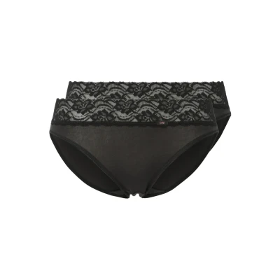 Image of DIM PLUS Dentelle 2 PACK Briefs, Women&#039;s, Size: XL, Noir