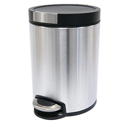 Image of Stainless Steel 5 Litre Pedal Bin Suitable for Kitchen/Bathroom/Bedroom Liner Included Soft Close Lid