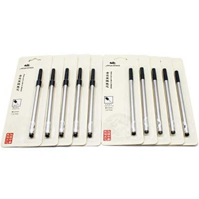 Image of Abcsea 10 pieces Jinhao pen refill 0.5 mm, rollerball spiral and standard refills black