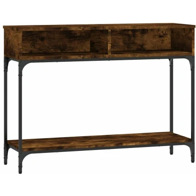 Image of vidaXL Console Table Smoked Oak 100x30.5x75 cm Engineered Wood