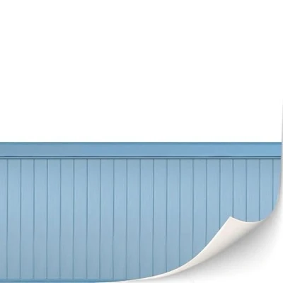 Image of 3 Sheets Self Adhesive Wall Cladding for Dollhouse 1:12 Scale (Wood Paneled (Light Blue))
