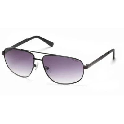 Image of Guess Aviator Mens Shiny Black Smoke GF0244 Metal One Size