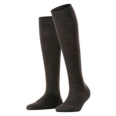 Image of 1 Pair Anthracite Sensitive Berlin Merino Wool Left And Right Knee High Socks Ladies 5.5 8 Falke