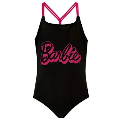 Image of Barbie Swimming Costume Girls’ One Piece Swimsuits Children’s Costumes Age 8 to 9 Years Black