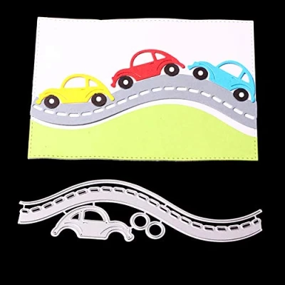 Image of Car Road Metal Cutting Dies DIY Scrapbooking Embossing Album Paper Cards Craft Stencil Gift