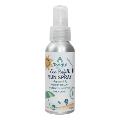 Image of Toddle Kids Sun Cream SPF 50 Spray on Baby Sunscreen with UVA UVB Protection, Dermatologically Safe Water Resistant and Refillable Container, Suncream for Sensitive Skin, x1 100ml
