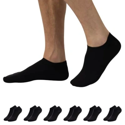 Image of CALZITALY 6/12 Pairs Ankle Liner Socks, Opaque Trainer Socks in Microfiber Black, White, Skin, Multicolour Made Italy (3 6, 6 Black)