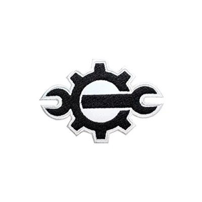 Image of mechanic tool Patch Embroidered Iron on Sew Badge for Clothes etc. 9.5x7cm