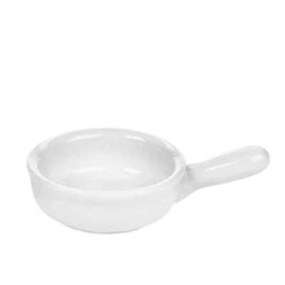 Image of drinkstuff Moonlight Miniature Frying Pan Ramekin 6cm Set of 12 White Porcelain Condiment Pot