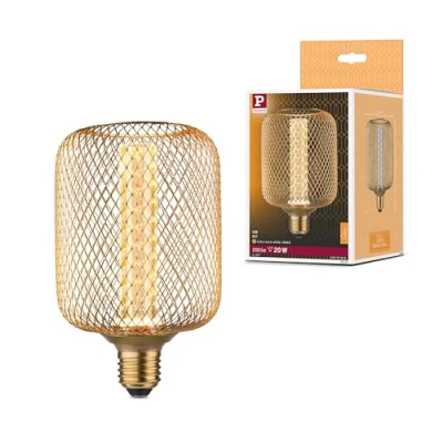 Image of Paulmann 29085 Glow Edition Standard 230V LED lamp Zyl E27 Spiral 4.2W 200lm 100mm Brass Metal 1800K, 4.2 W