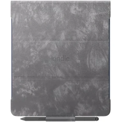 Image of Amazon Kindle Scribe Premium Leather Folio Case with Magnetic Attach (only fits Scribe), slim and lightweight cover, Good Grey