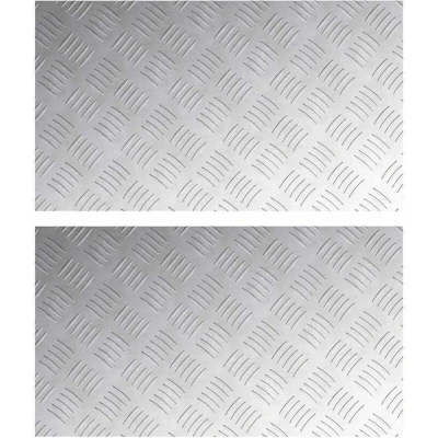 Image of vidaXL Aluminum Checker Plates 2 Pack Anti Slip 70x40 cm