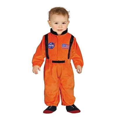 Image of FIESTAS GUIRCA Official NASA Astronaut Baby Fancy Dress Costume Orange Space Suit Boys Age 12 18 Months