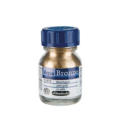Image of Schmincke Aqua Bronze, Pale gold, 20 ml, 15 813 032, shiny metallic effects on gouache and watercolour paintings, paper, cardboard, painting board, canvas