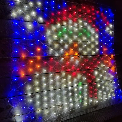 Image of H1.2 x 1.3m Premier Indoor Outdoor Snowman Christmas Net Light with 320 LED