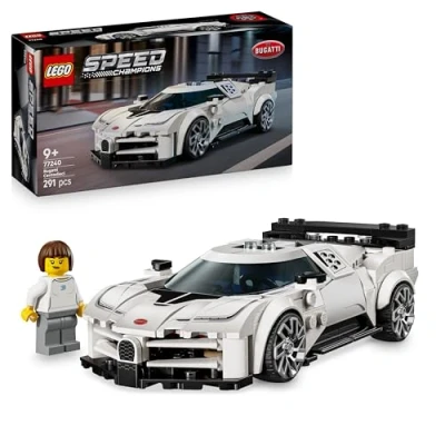 Image of LEGO Speed Champions Bugatti Centodieci Hyper Sports Car Toy Model Kit with a Driver Minifigure Birthday Gift for 9+ Year Old Boys 77240