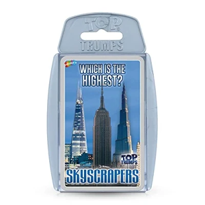 Image of Top Trumps Skyscrapers Classics Card game, learn facts about the Burj Khalifa, Shard and Empire State Building in this educational packed gift toy for boys girls aged 6 plus