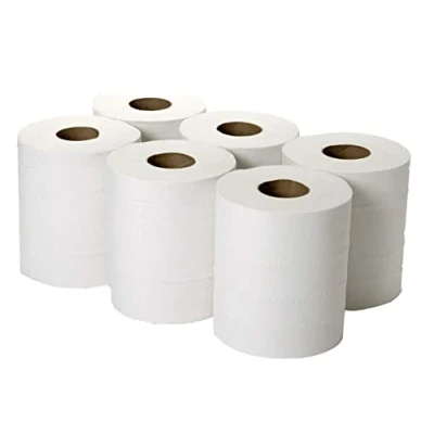 Image of Straame Centrefeed Paper Tissue Rolls Embossed Pattern Hand Towel for Home Office Warehouse Bathroom Garage Kitchen, Wipe Away Wall Mounted Lockable 2 Ply (Pack of 12, White)