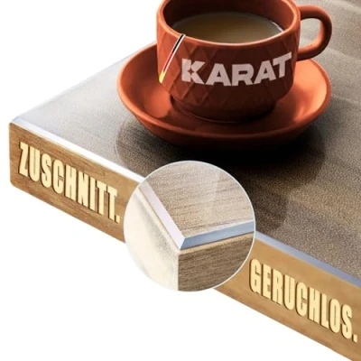 Image of KARAT Transparent Matte Table Film with Bevelled Edge, Made to Measure, Choice of Sizes, Film, Protective Protector (Imperial, W: 80 x L: 140 cm)