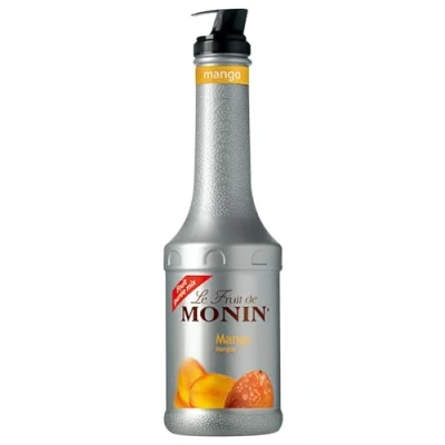 Image of MONIN Mango Fruit Mix Puree 1L for Cocktails, Smoothies and Mocktails. Vegan Friendly, Allergen Free, 100% Natural Flavours Colourings. 2 in 1 Sugar Syrup Hybrid