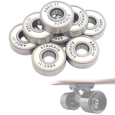Image of POFET 8 Pack 608 ZZ Skateboard Bearings Longboard Roller Skate Ball bearings, Double Shielded, Silver