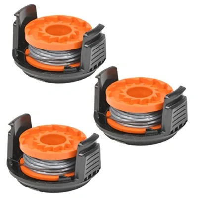 Image of SPARES2GO Line &amp; Spool + Cover for Qualcast CGT183A CGT18LA1 Strimmer Trimmer (Pack of 3)