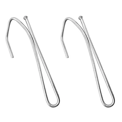 Image of 50x Metal Curtain Hooks Pinch Pleat Stainless Steel Deep Prong for Pencil Curtains