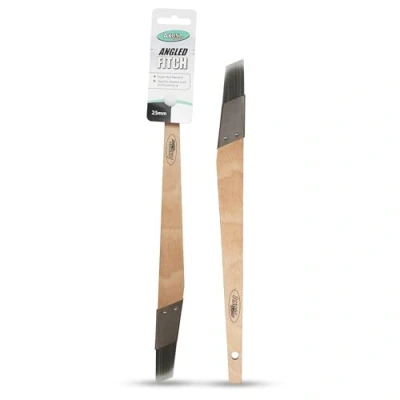 Image of Axus Decor Angled Fitch Paint Brush (Grey Series) 25mm For All Paints, Filaments, Detailed Work &amp; Touching Up, Comfortable Handle, Rust Resistant Stainless Steel, Grey